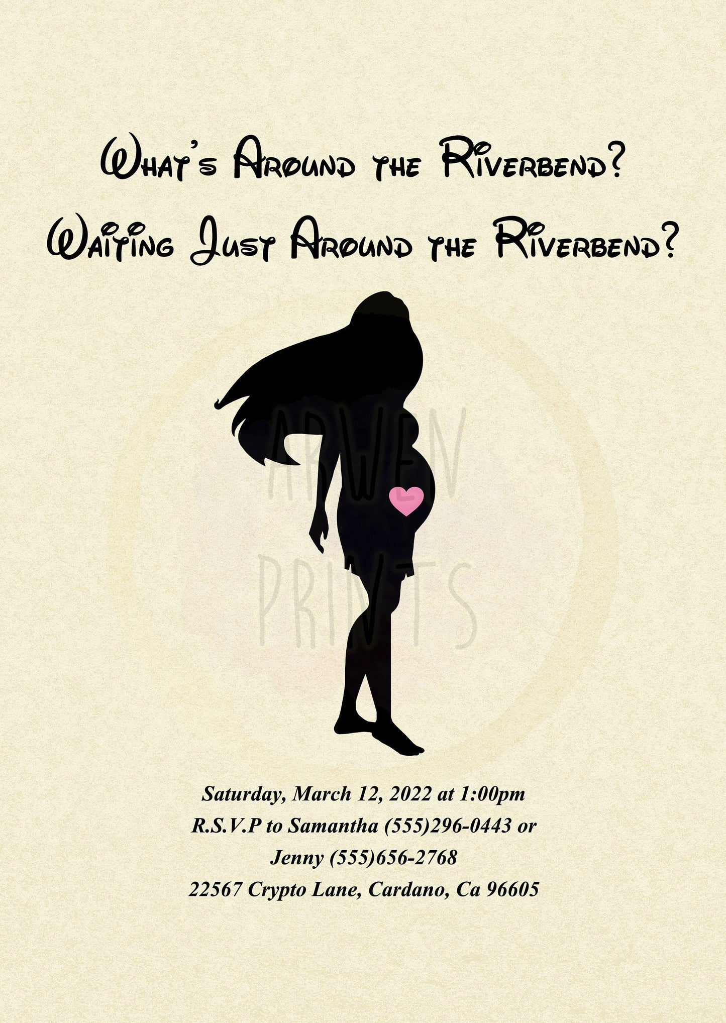 Pocahontas Disney Baby Shower Invitation [Digital File] — Disney Wall Art Gift