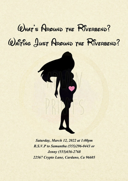 Pocahontas Disney Baby Shower Invitation [Digital File] — Disney Wall Art Gift