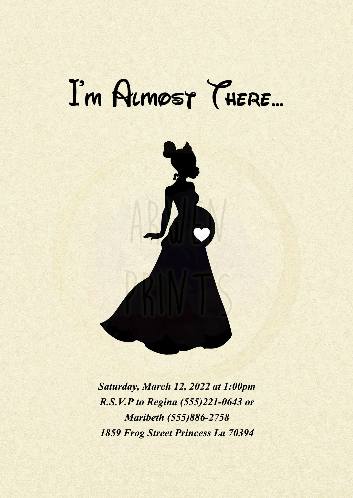 Princess and the Frog Tiana Disney Baby Shower Invitation [Digital File]