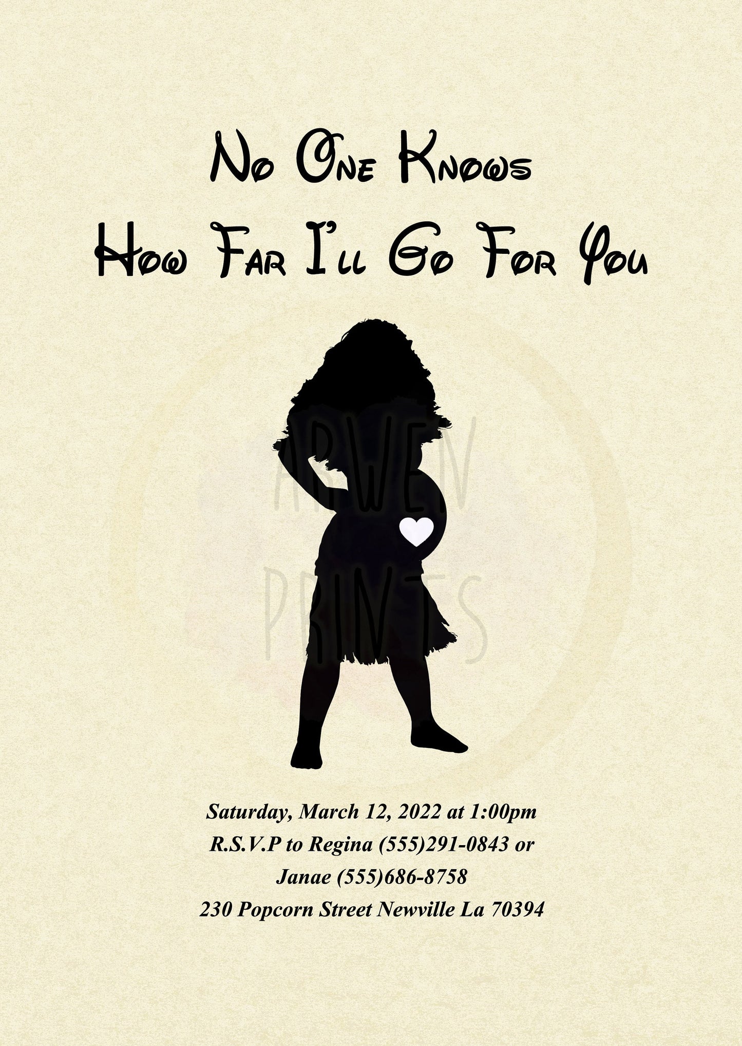 Moana Disney Baby Shower Invitation [Digital File]