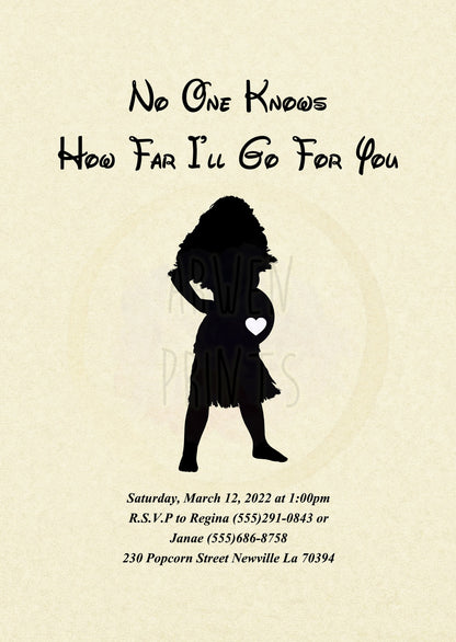 Moana Disney Baby Shower Invitation [Digital File]