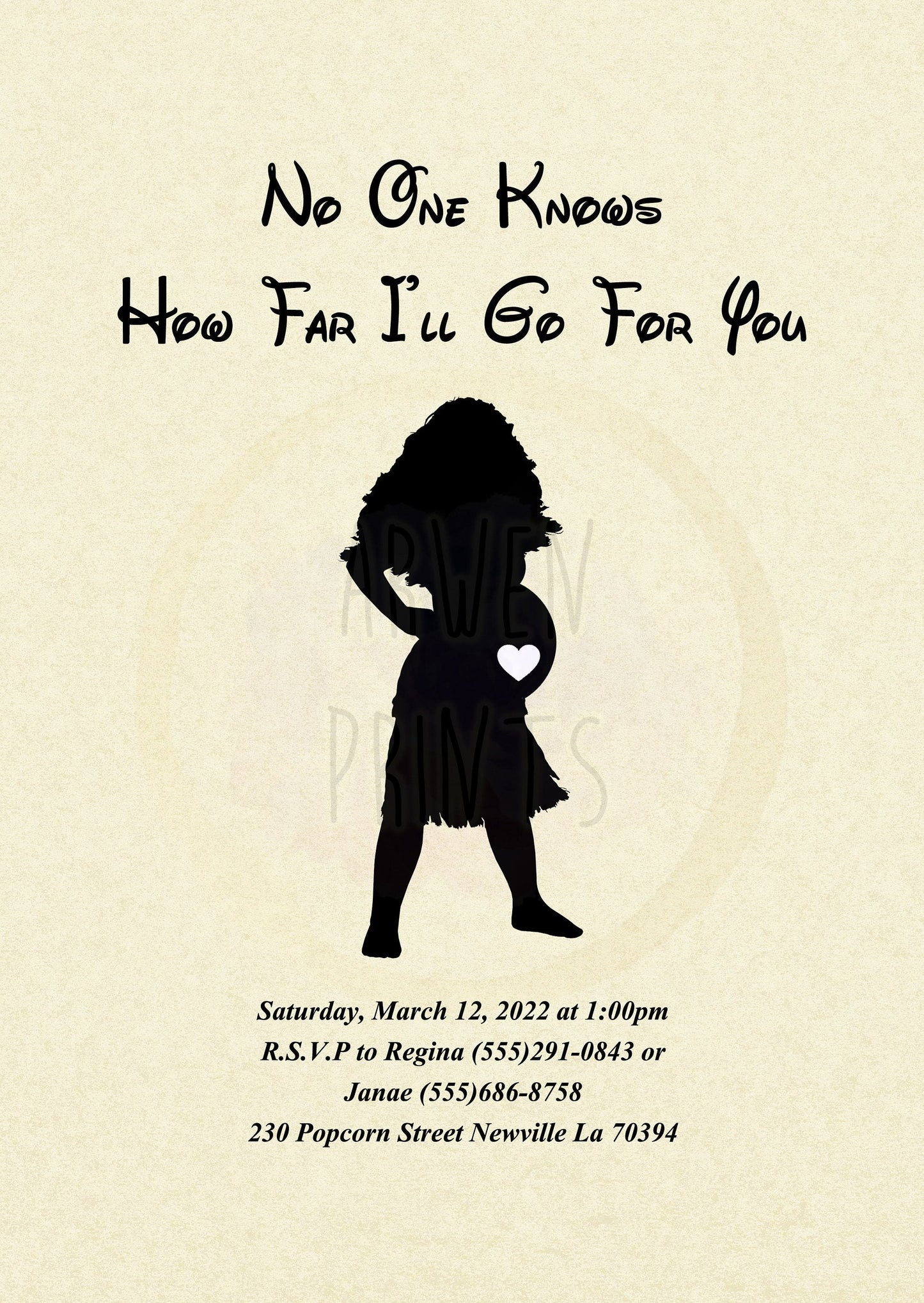 Moana Disney Baby Shower Invitation [Digital File] — Disney Wall Art Gift