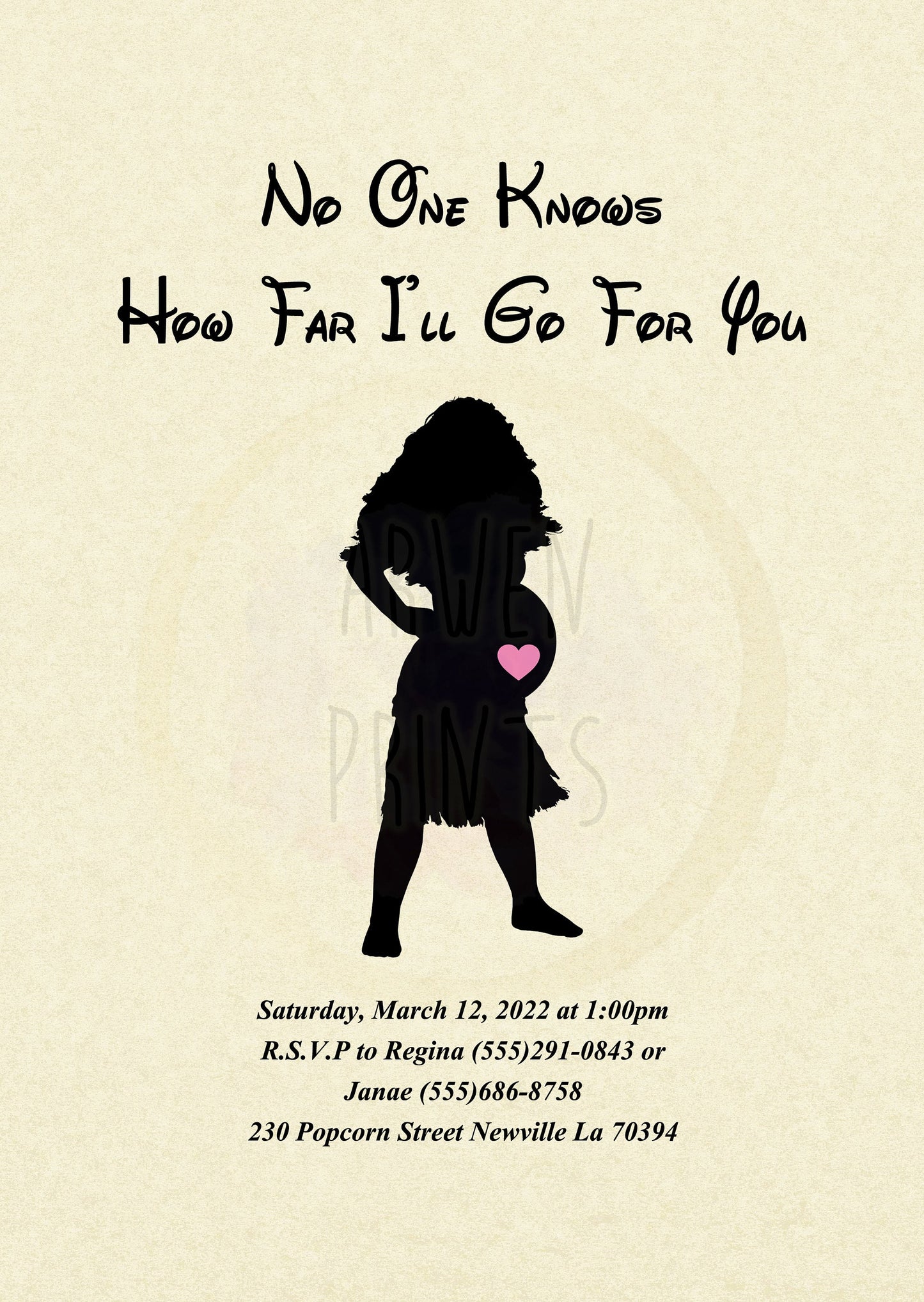 Moana Disney Baby Shower Invitation [Digital File]