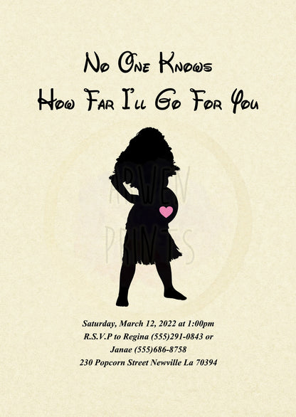 Moana Disney Baby Shower Invitation [Digital File]