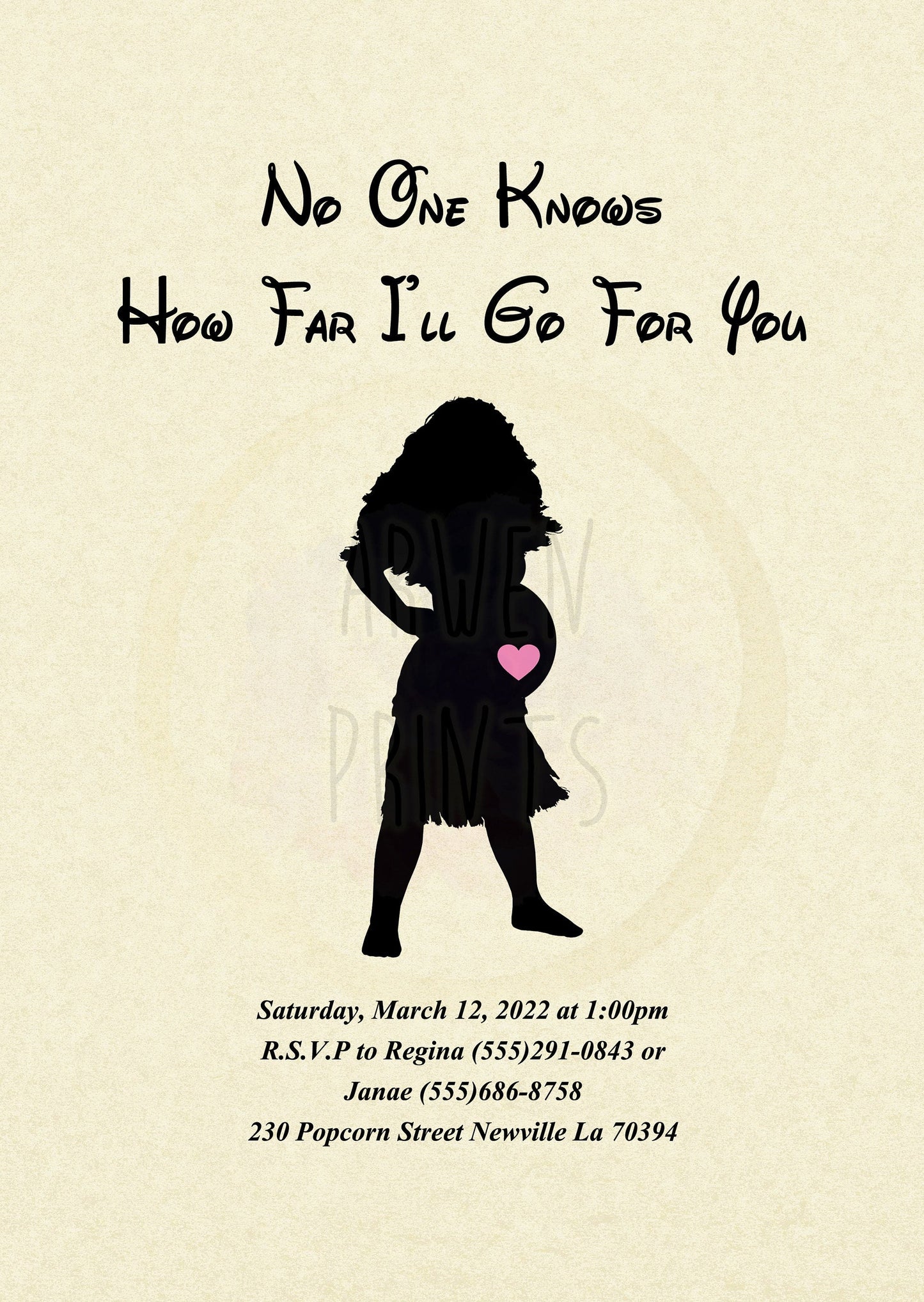 Moana Disney Baby Shower Invitation [Digital File] — Disney Wall Art Gift