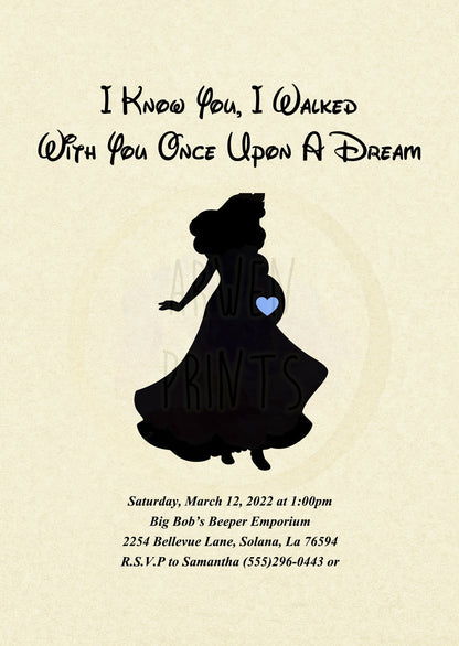Sleeping Beauty Aurora Baby Shower Invitation [Digital File]