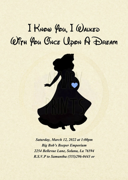Sleeping Beauty Aurora Baby Shower Invitation [Digital File] — Disney Wall Art Gift