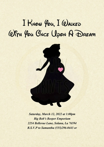 Sleeping Beauty Aurora Baby Shower Invitation [Digital File]