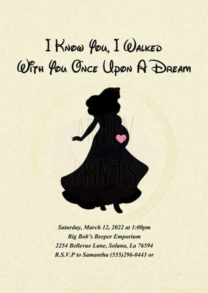Sleeping Beauty Aurora Baby Shower Invitation [Digital File] — Disney Wall Art Gift