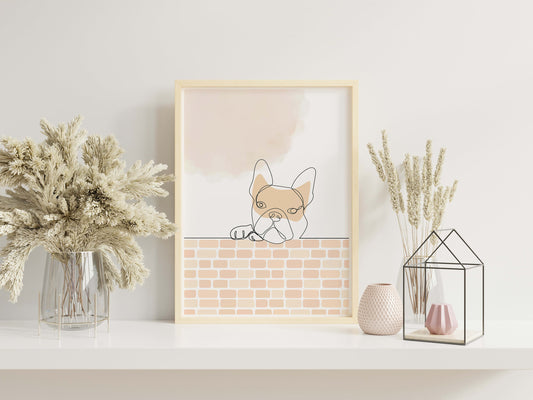 French Bulldog Boho Art Print
