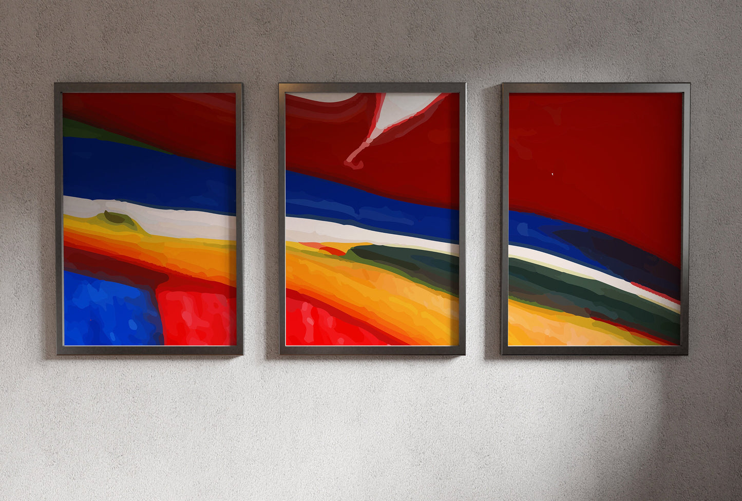Abstract Painting Swashes Wall Decor, Paint Swash 3 Print Set Wall Art