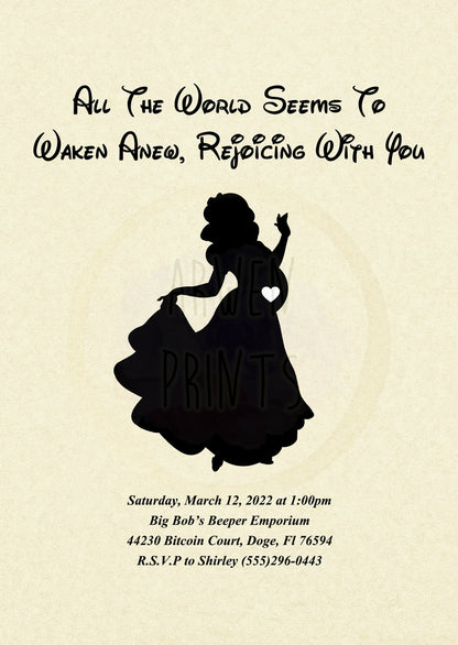Snow White Baby Shower Customizable Invitation [Digital File]