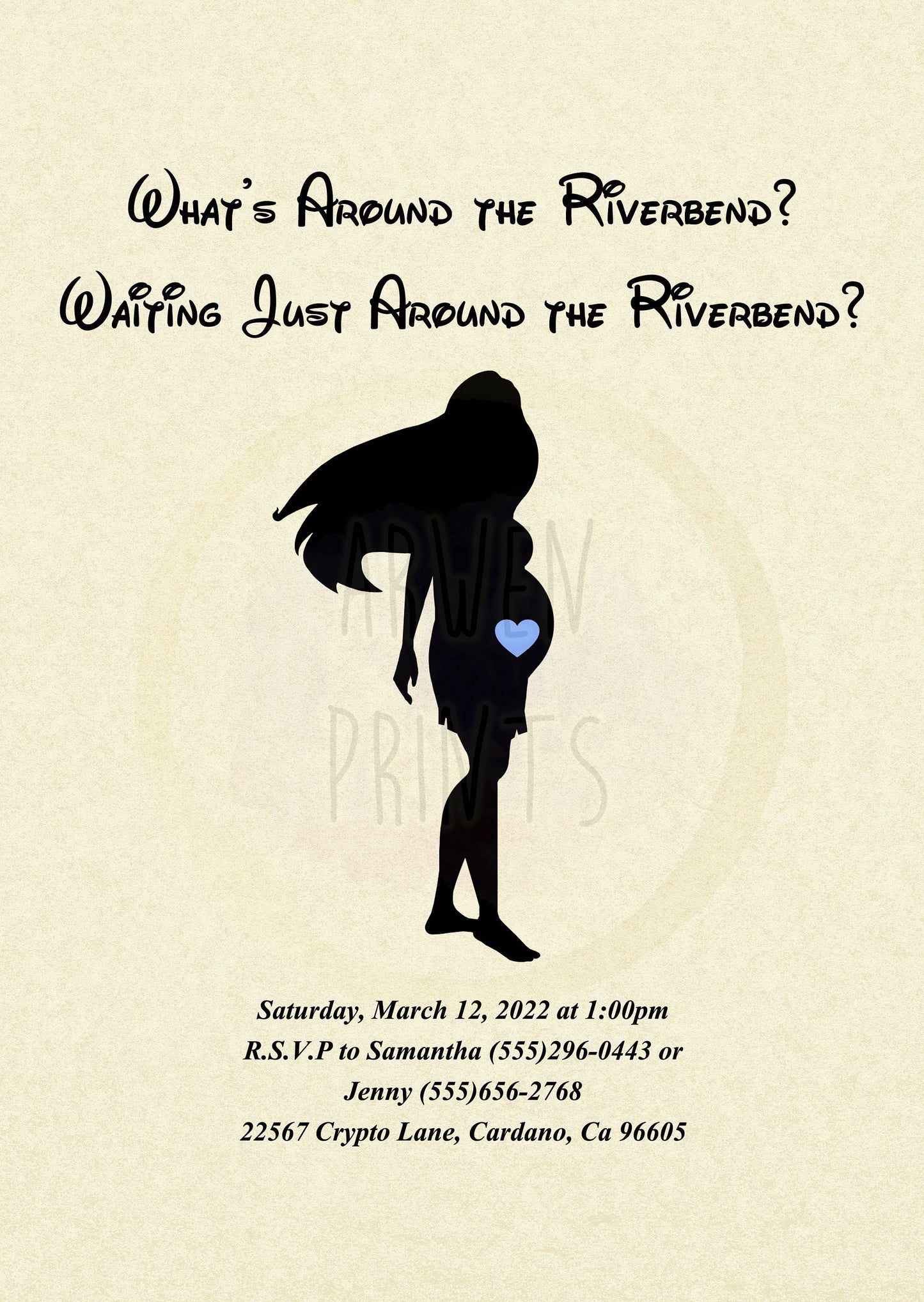 Pocahontas Disney Baby Shower Invitation [Digital File] — Disney Wall Art Gift