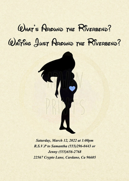 Pocahontas Disney Baby Shower Invitation [Digital File] — Disney Wall Art Gift