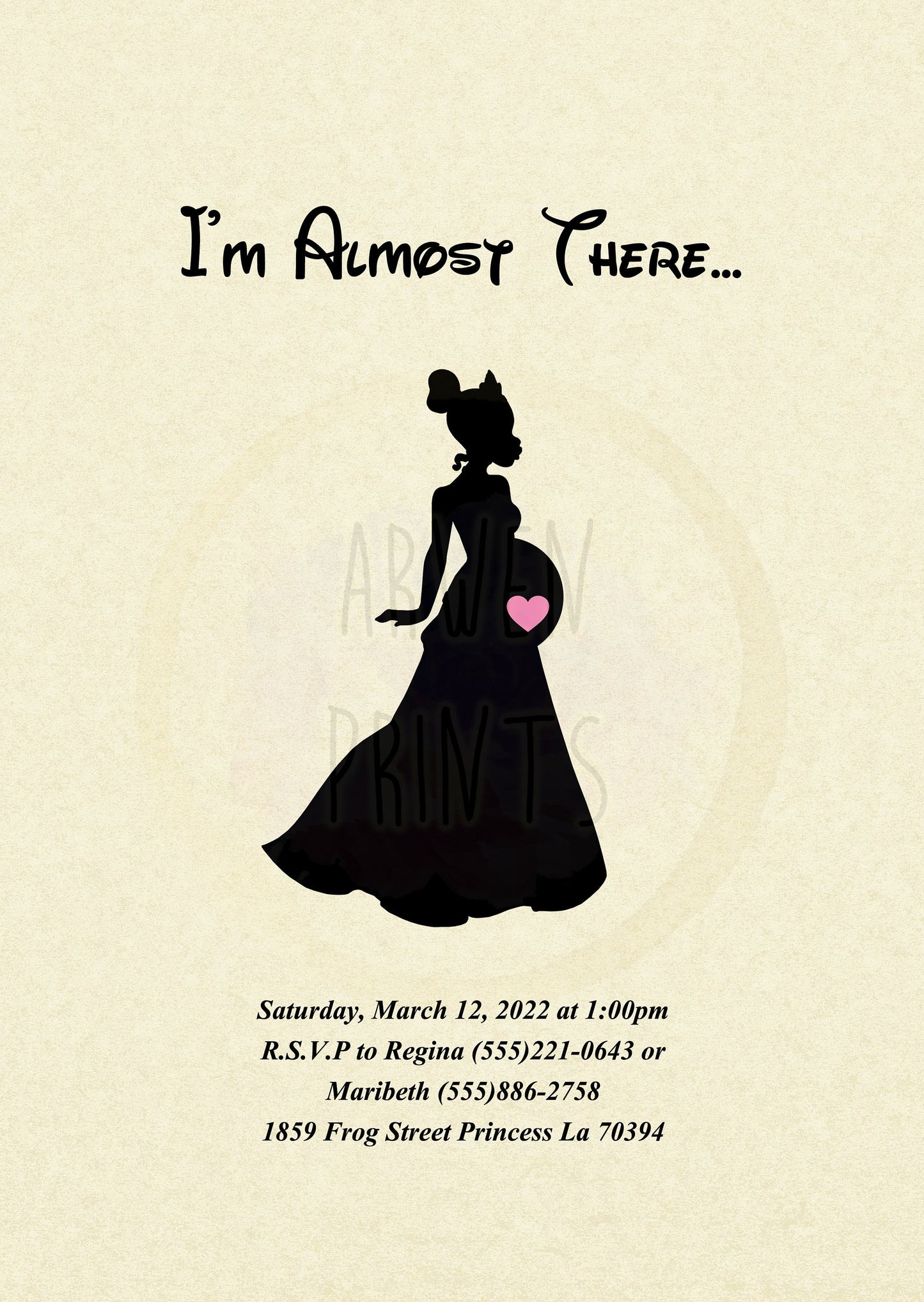 Princess and the Frog Tiana Disney Baby Shower Invitation [Digital File]