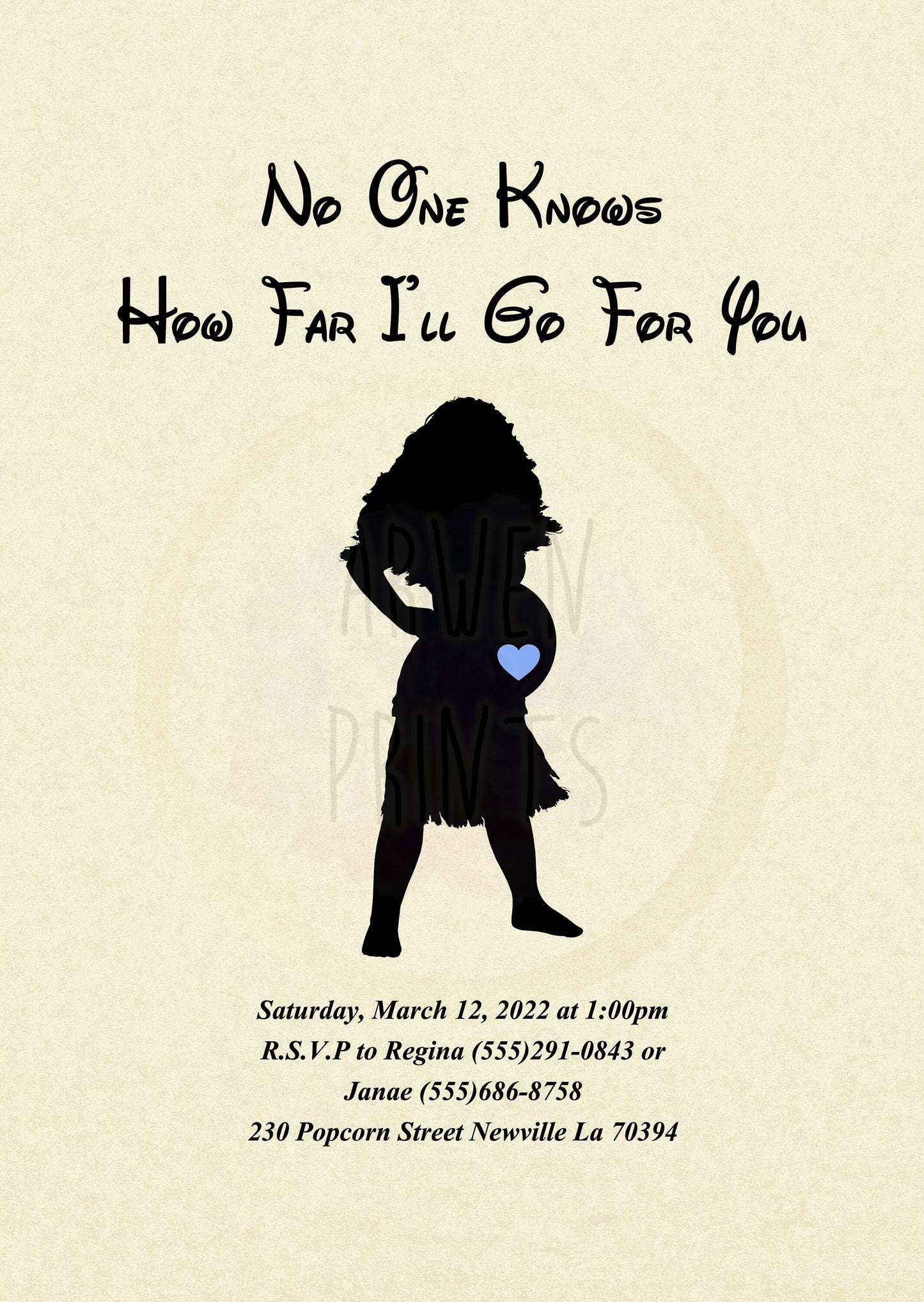 Moana Disney Baby Shower Invitation [Digital File]