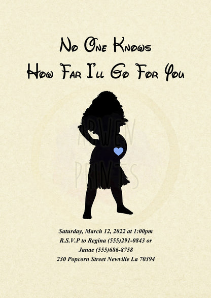 Moana Disney Baby Shower Invitation [Digital File]
