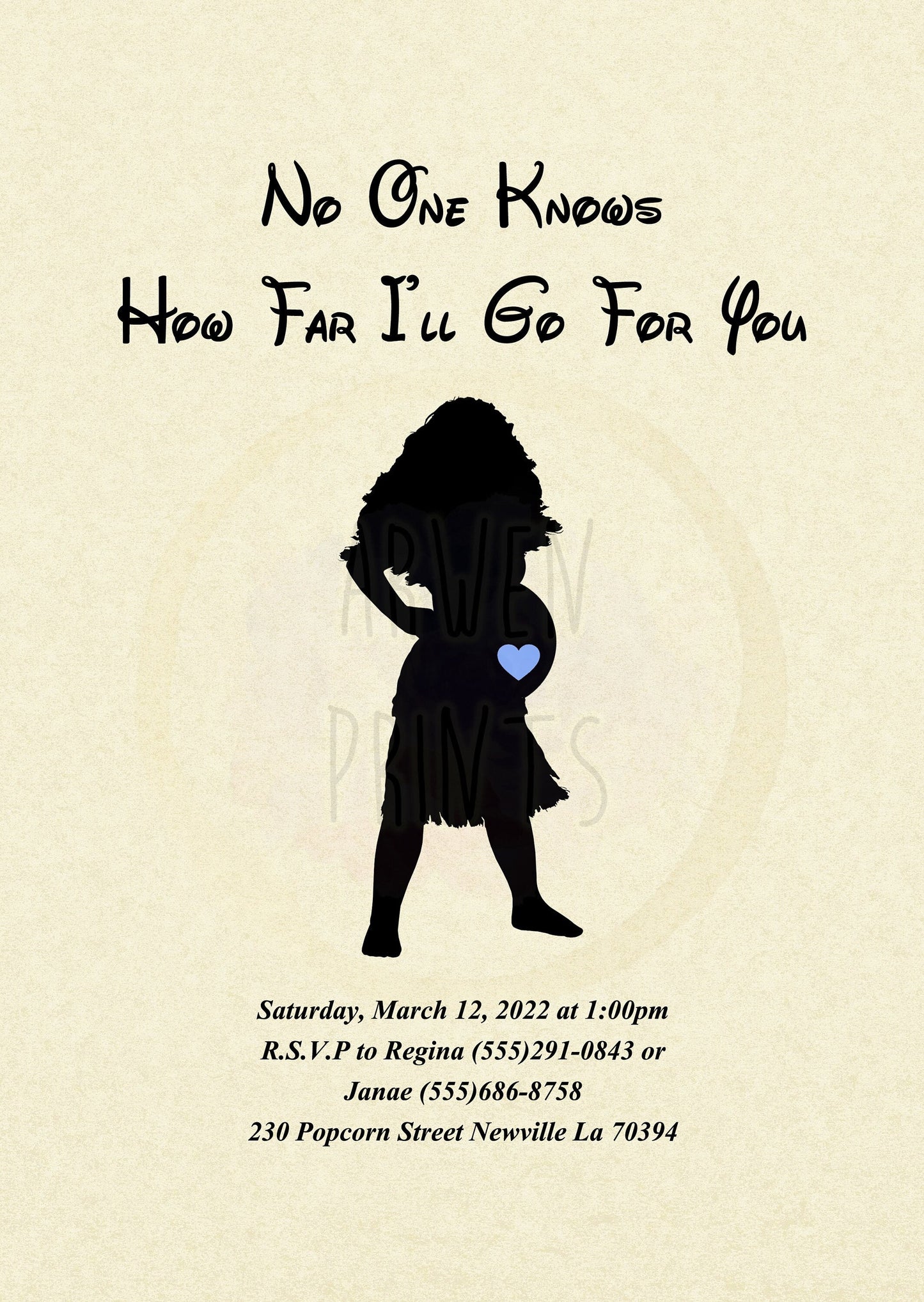 Moana Disney Baby Shower Invitation [Digital File] — Disney Wall Art Gift