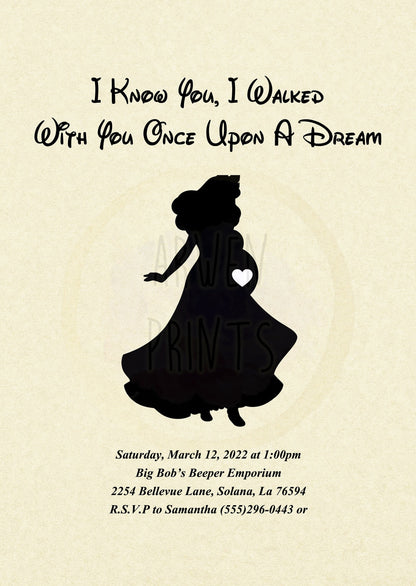Sleeping Beauty Aurora Baby Shower Invitation [Digital File] — Disney Wall Art Gift