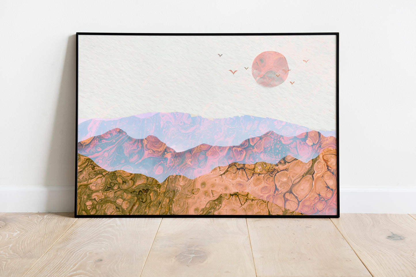 Sunset Mountains Boho Canvas Art Print Wall Decor