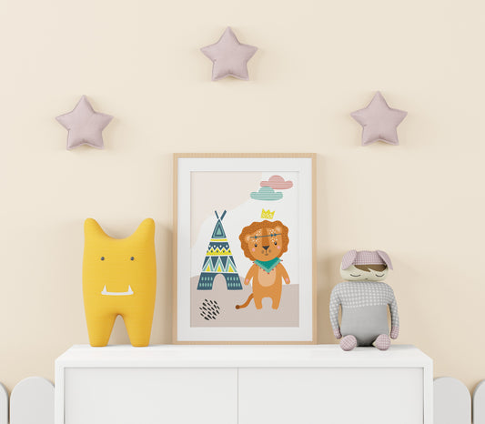 Lion Nursery Art, Animal Nursery Art, Neutral Nursery Art, Nursery Decor, Boho Art