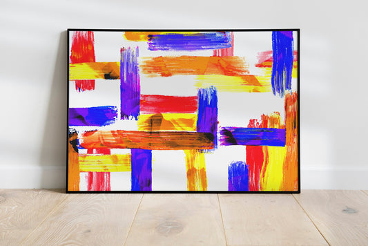 Paintbrush Stroke Art Print, Colorful Brushstroke Canvas Art PrintWall Decor