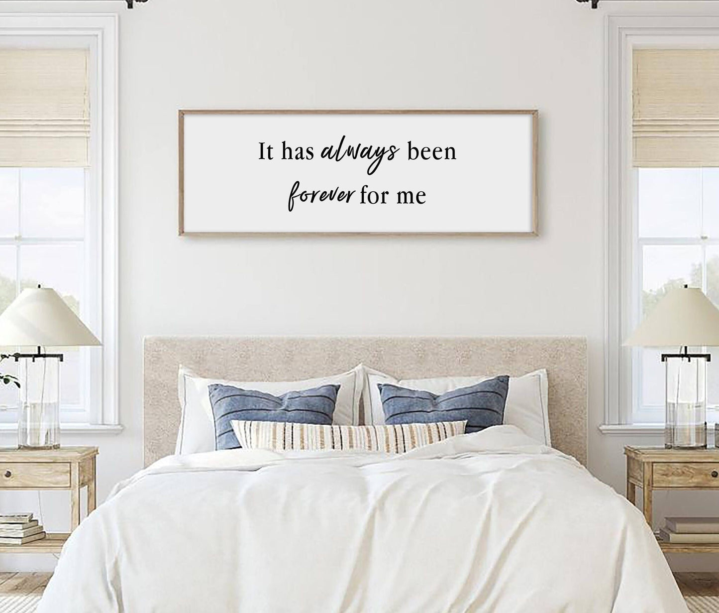 Custom Always And Forever Couple Canvas, Personalized Wedding Anniversary Wall Art, Love Quote Decor Print