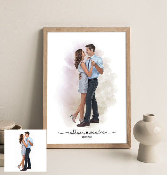 Couple Digital Painting Canvas Art