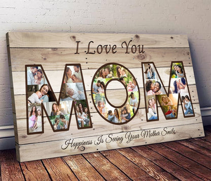 Custom Mother’s Day Art, Mom gift, Photo Mom Art, Collage Photo Wood Canvas