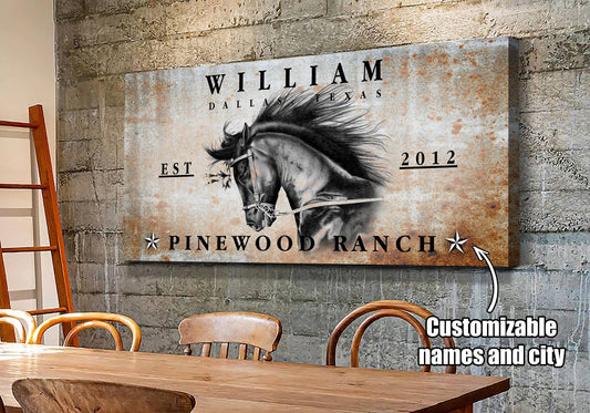 Horse Farm House Horse Ranch Decor Canvas Wall Art