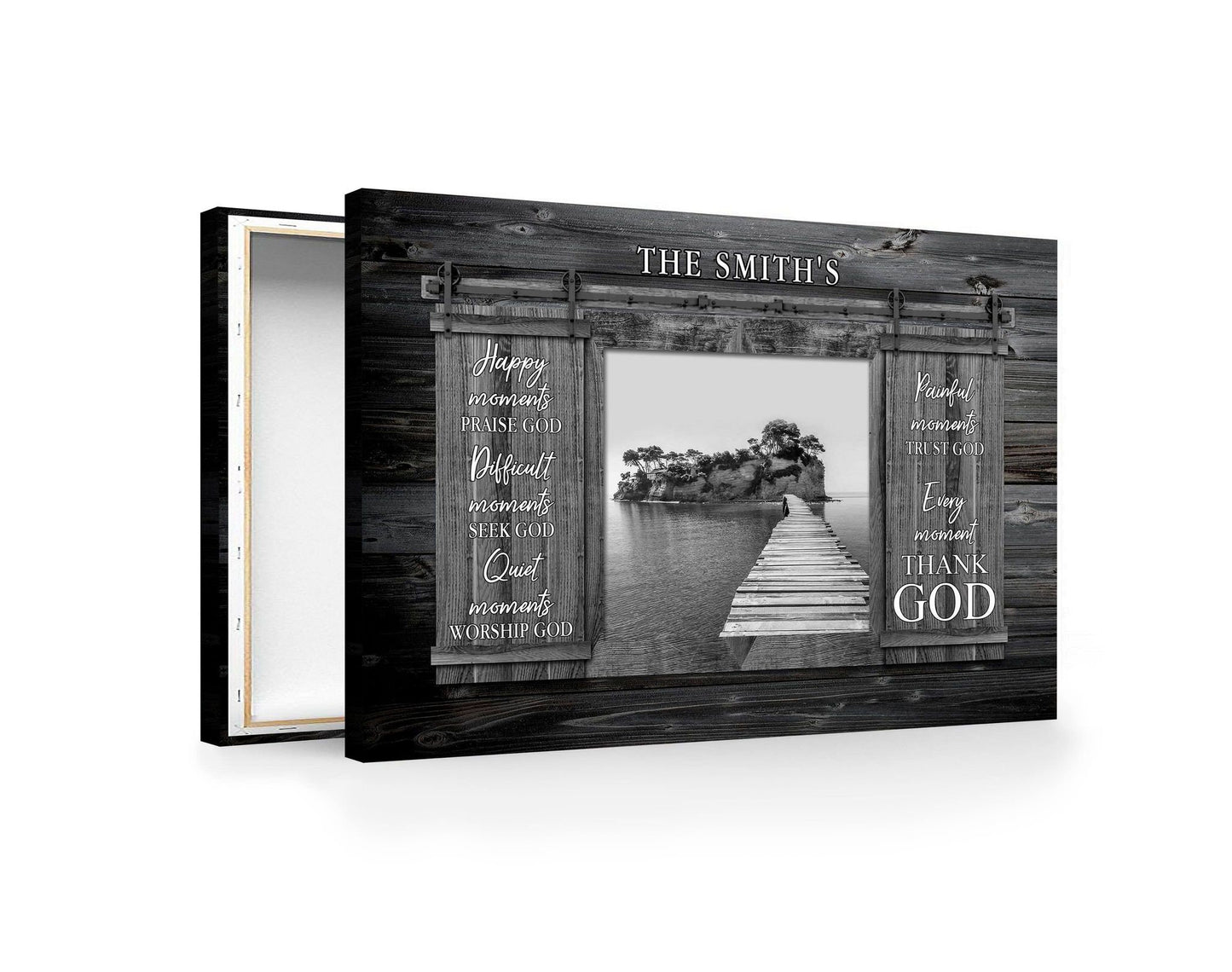 Custom Last Name Christian Canvas Wall Art