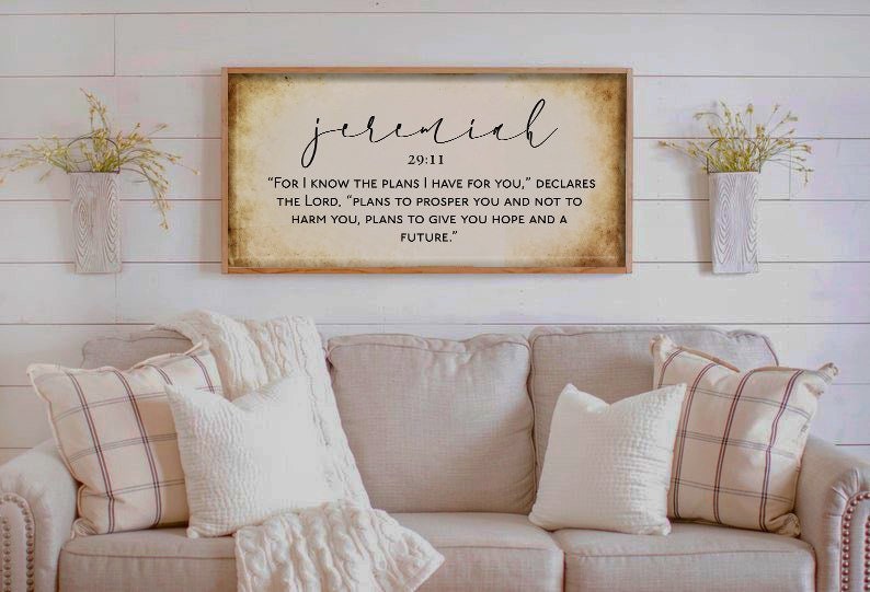Bible Verse Jeremiah 29:11 Canvas Wall Decor