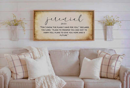Bible Verse Jeremiah 29:11 Canvas Wall Decor