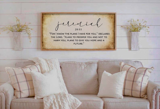 Bible Verse Jeremiah 29:11 Canvas Wall Decor