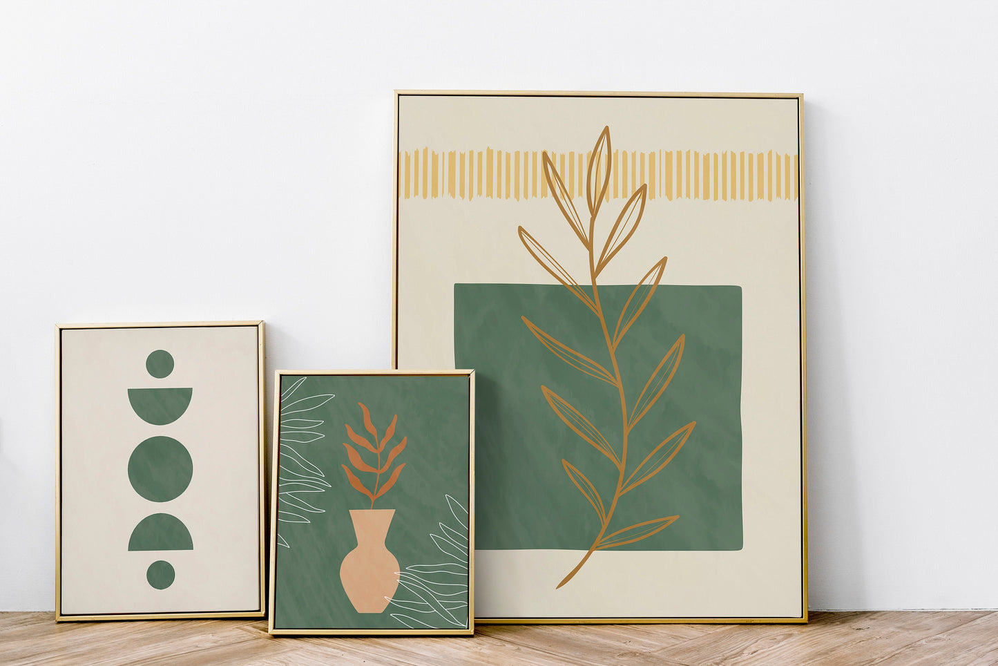 Mid Century Modern Neutral Boho Art Print Set