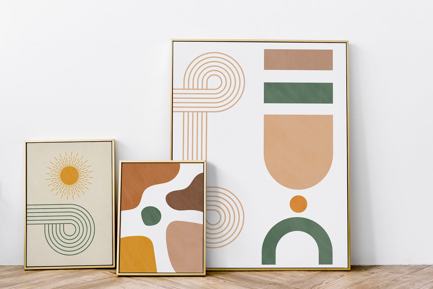 Mid Century Modern Neutral Boho Art Print Set