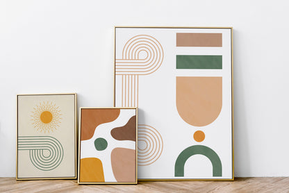 Mid Century Modern Neutral Boho Art Print Set