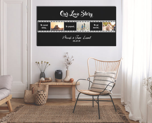 Couple Film Cell Strip Movie Canvas Art