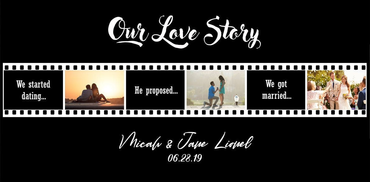 Couple Film Cell Strip Movie Canvas Art