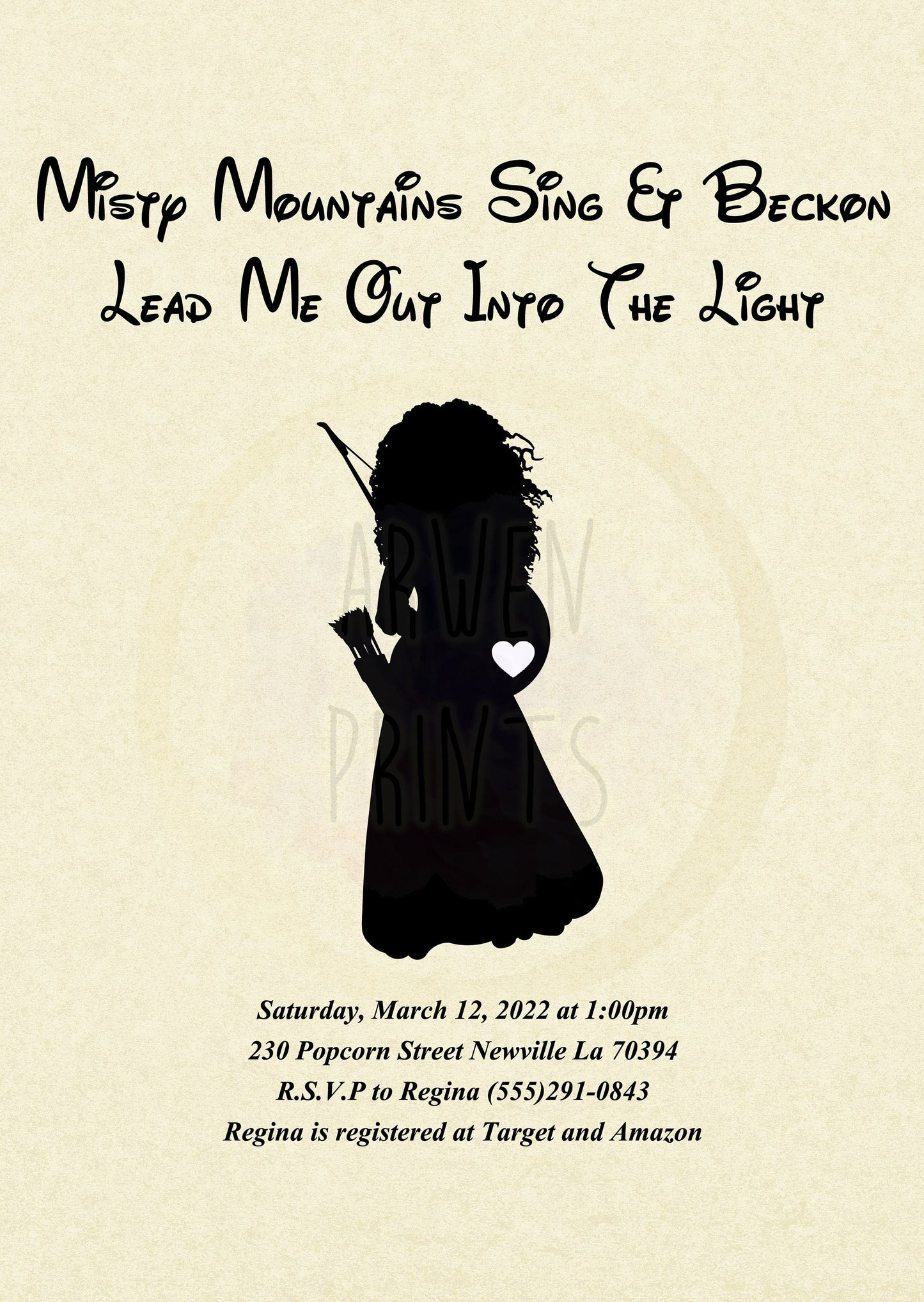 Merida Brave Baby Shower Invitation [Digital File]