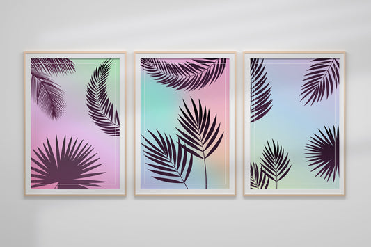 Palm Design Good Mood Happy Ambience Print Contemporary Wall Decor Beach and Sea Poster Print Modern Vibrant Living Room Decor