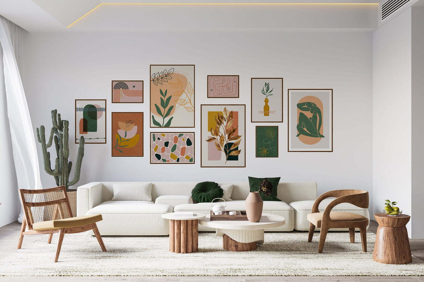 Abstract Terracotta Boho Art Print Set