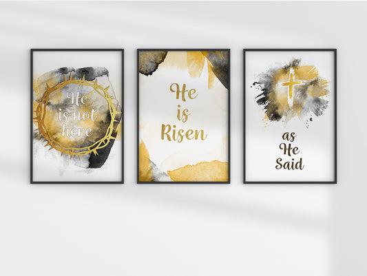 Easter Decoration He Is Risen As He Said Bible Verse Wall Art Christian Religious Sign Scripture Quote Artwork Poster Print