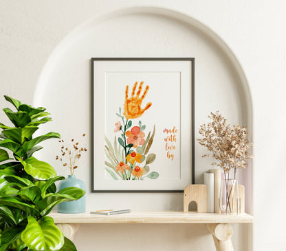 Child Gift to Mom Print, Child Handprint, Mother Appreciation Print, Mother’s Day, Boho Art Print