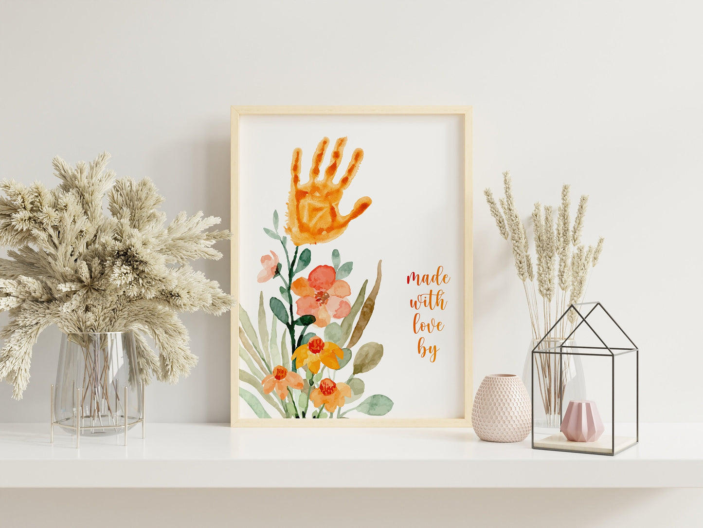 Child Gift to Mom Print, Child Handprint, Mother Appreciation Print, Mother’s Day, Boho Art Print
