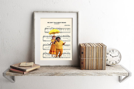 Encanto Pepa and Felix We Don’t Talk About Bruno Sheet Music Wall Art — Disney Gift for Music Lovers