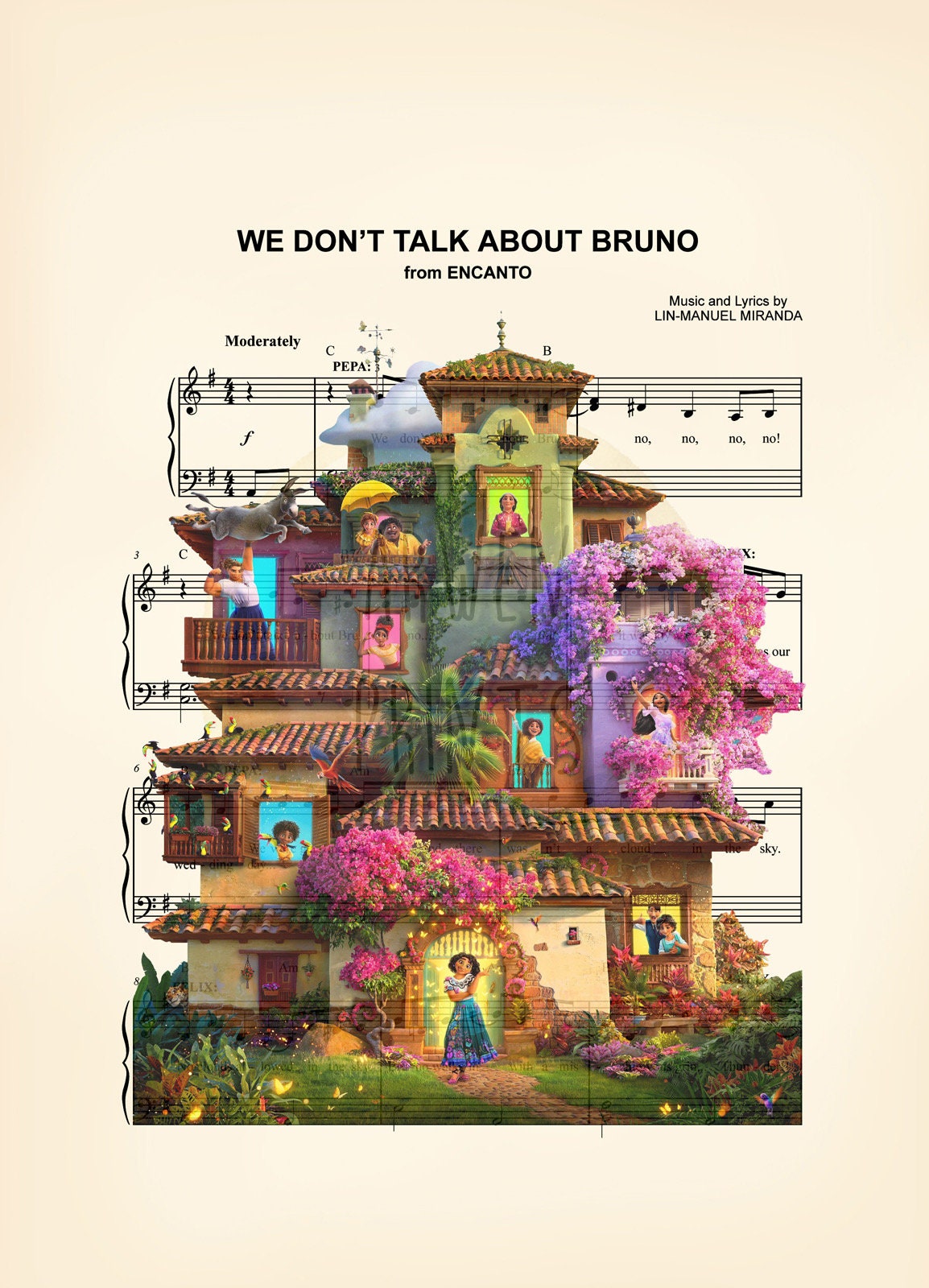 Encanto Characters We Don’t Talk About Bruno Sheet Music Art Print