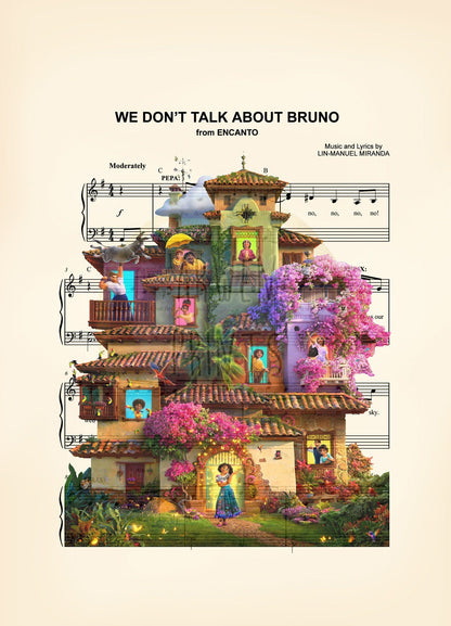 Encanto Characters We Don’t Talk About Bruno Sheet Music Art Print