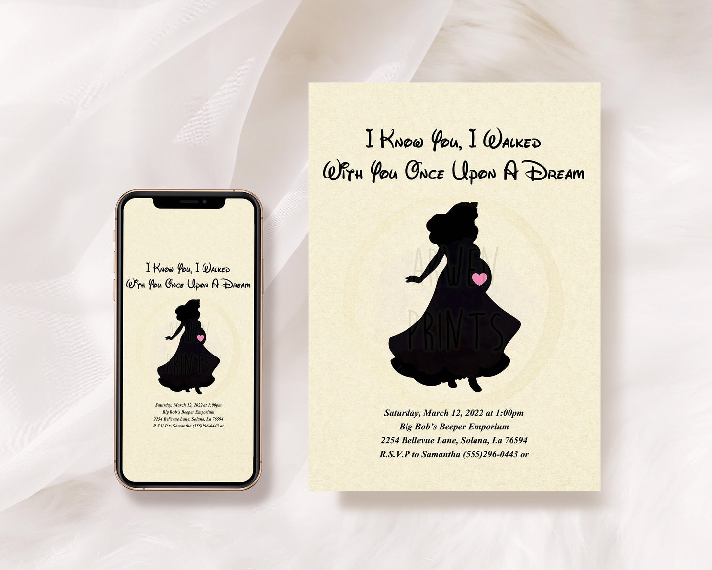 Sleeping Beauty Aurora Baby Shower Invitation [Digital File]