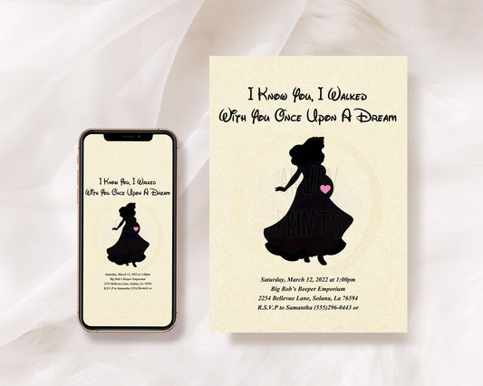 Sleeping Beauty Aurora Baby Shower Invitation [Digital File]